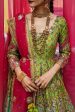 Ronaq 23 - Parrot Green And Hot Pink Mehndi Peshwas Set (D-09) For Discount