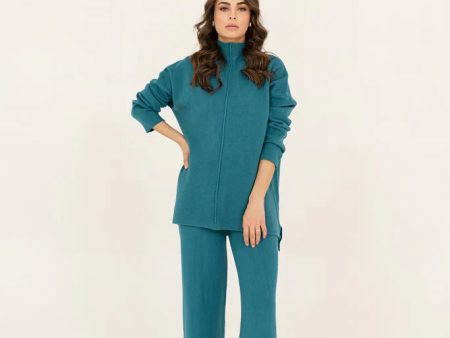 Autumn Winter  23 - Scarlett Two Piece Knit Set Teal Hot on Sale