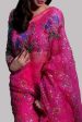 Luxe Edit  24 - Camellia Pink Embellished Organza Sari For Sale