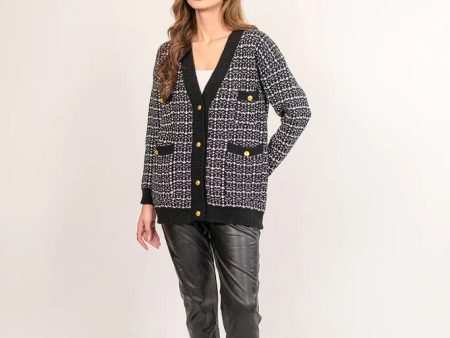 Autumn Winter  23 - Hulya Black Checkered Sweater Cheap