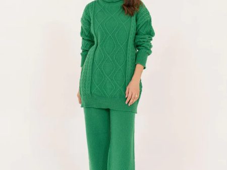 Autumn Winter  23 - Zayna Green Sweater Suit Fashion