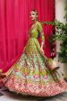 Ronaq 23 - Parrot Green And Hot Pink Mehndi Peshwas Set (D-09) For Discount