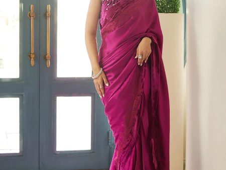 Velvet Revolt 23 - Zermine Magenta Saree Online now