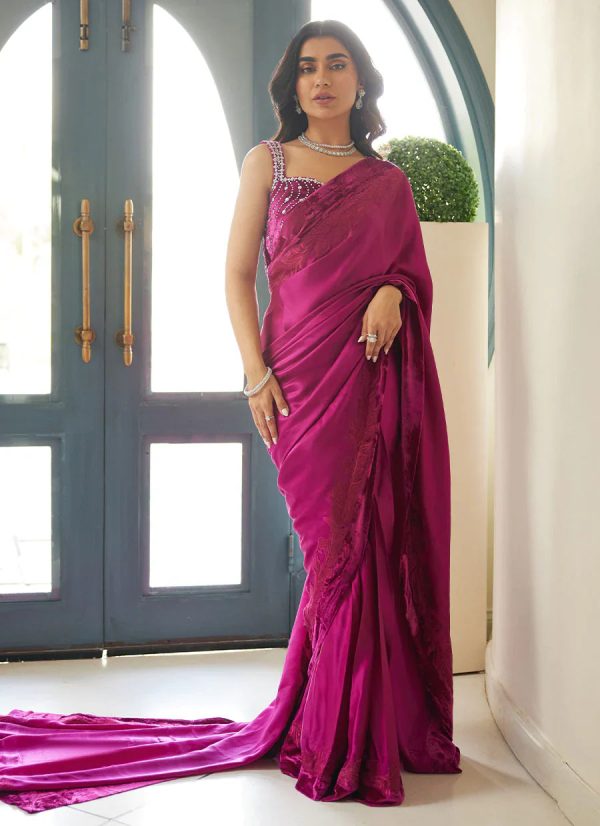 Velvet Revolt 23 - Zermine Magenta Saree Online now