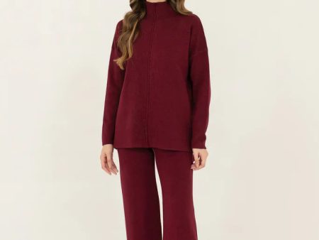 Autumn Winter  23 - Scarlett Two Piece Knit Set Plum For Discount