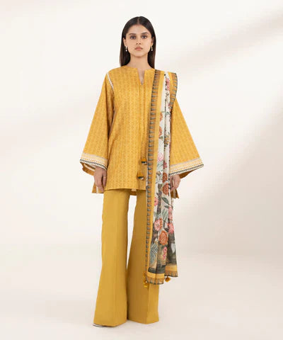 Lawn  24 - 3 Piece - Printed Zari Lawn Suit 00U3Pdy24V18 Online