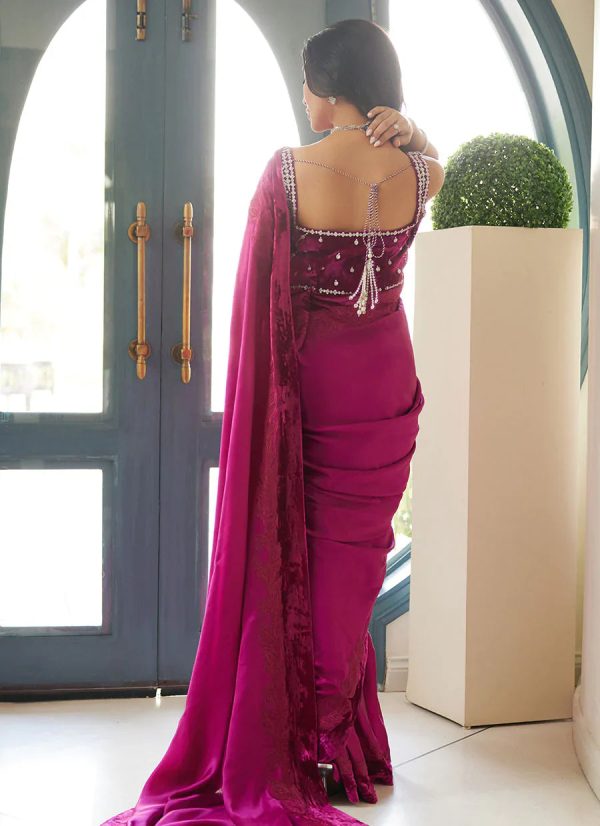 Velvet Revolt 23 - Zermine Magenta Saree Online now