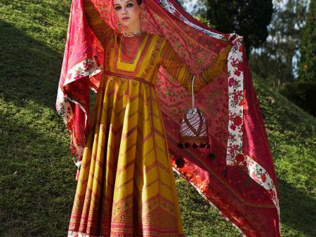 Zaiba Eid Stitched Lawn  24 - Sunehri Sale