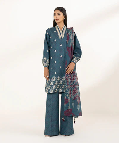 Lawn  24 - 3 Piece - Embroidered Lawn Suit U3Pedy24V113 Online Sale