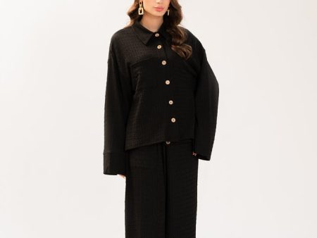 Spring Summer  23 - Kiara Black Cheese Cloth Co Ord Set For Sale