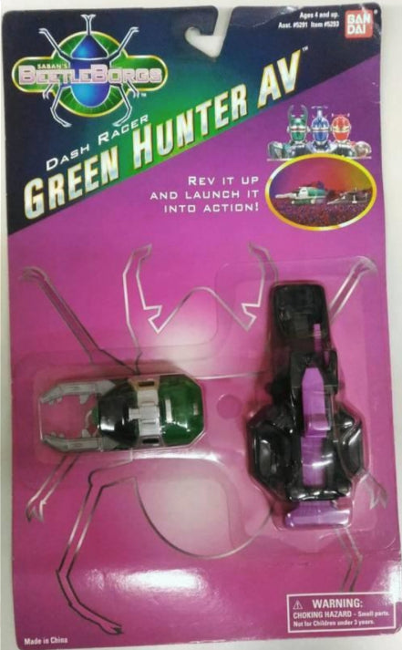 Bandai 1996 Saban s Beetle Borgs Metallix Dash Racer Green Hunter AV Action Figure For Discount