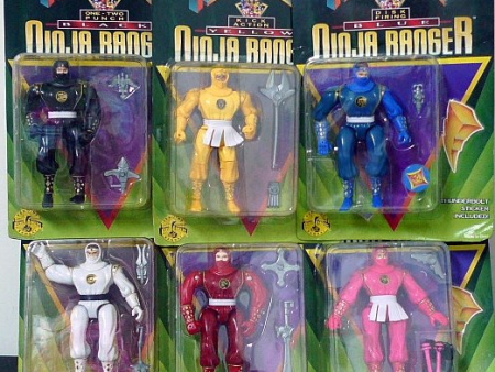 Bandai Power Rangers Ninja Sentai Kakuranger 6 Ranger Fighter Action Figure Set Hot on Sale