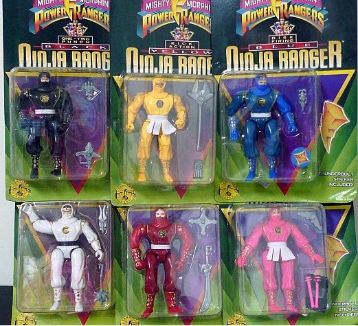 Bandai Power Rangers Ninja Sentai Kakuranger 6 Ranger Fighter Action Figure Set Hot on Sale