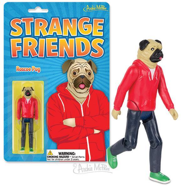 Archie McPhee Strange Friends Roscoe Pug Action Figure Supply