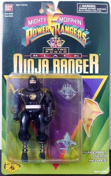 Bandai Power Rangers Ninja Sentai Kakuranger One Two Punch Black Ranger Fighter Action Figure Fashion