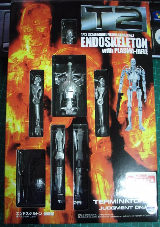 Skynet 1 12 Terminator 2 Judgment Day Endoskeleton w  Plasma Rifle Action Figure Used Online now