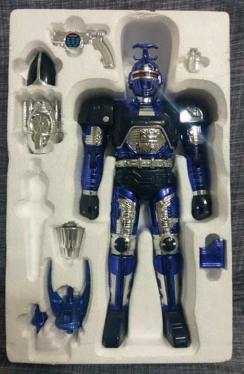 Bandai 1995 Juukou B-Fighter Beetle Borgs DX Blue Fighter Action Figure Used Supply