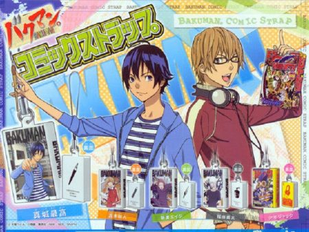 Bandai Bakuman Gashapon Comic Book Style Strap 5 Trading Collection Figure Set Fashion