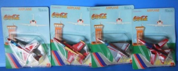 Coca Cola Airplane 4 Collection Figure Set For Sale