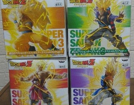 Banpresto Dragon Ball Z Super Saiyan Series Broly Gogeta Son Gokou Trunks 4 Figure Set on Sale