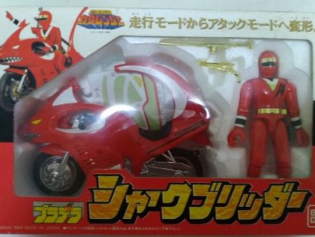 Bandai Power Rangers Ninja Sentai Kakuranger Red Fighter Moto Cycle Bike Car Action Figure For Sale