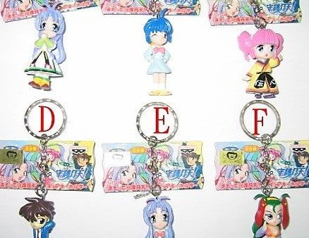 Banpresto Denshin Mamotte Shugogetten Key Chain Holder Strap 6 Figure Set For Discount